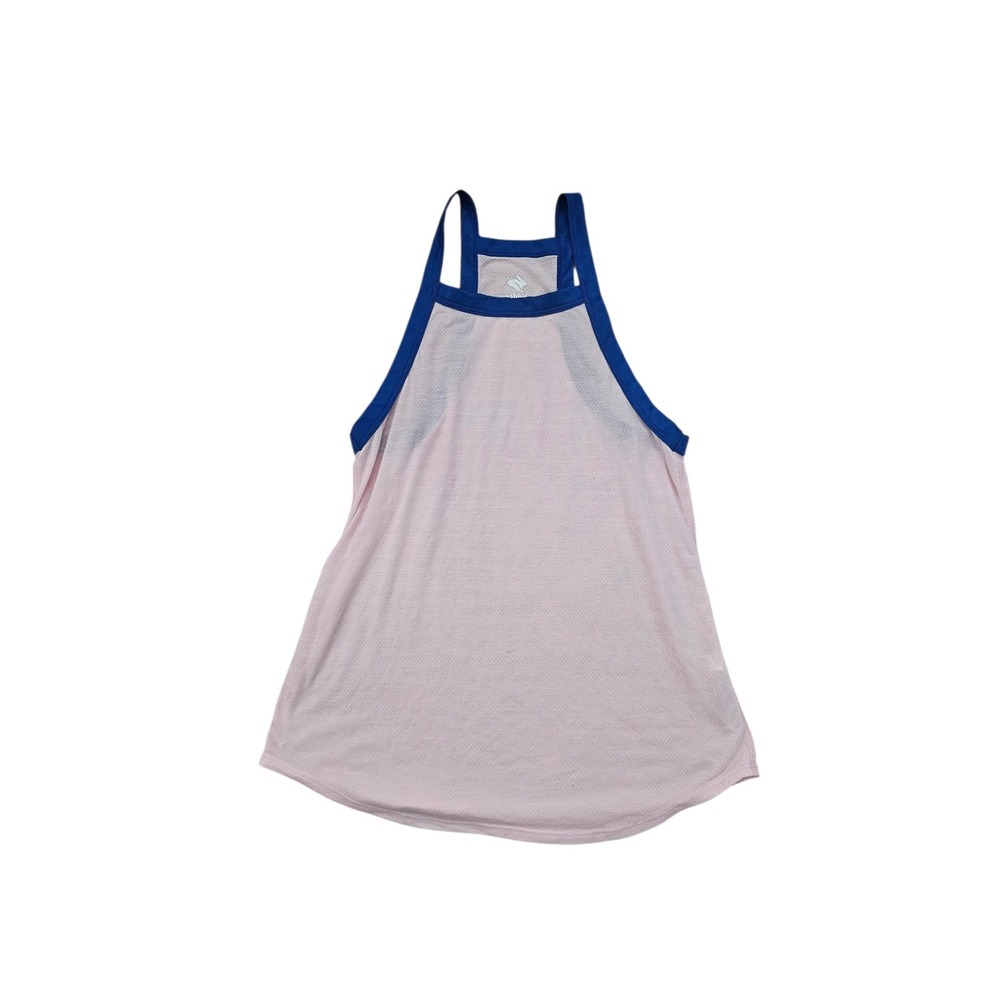 Rabbit Running Tank Top Womens Small Pink Blue Racerback High Neck Athletic
